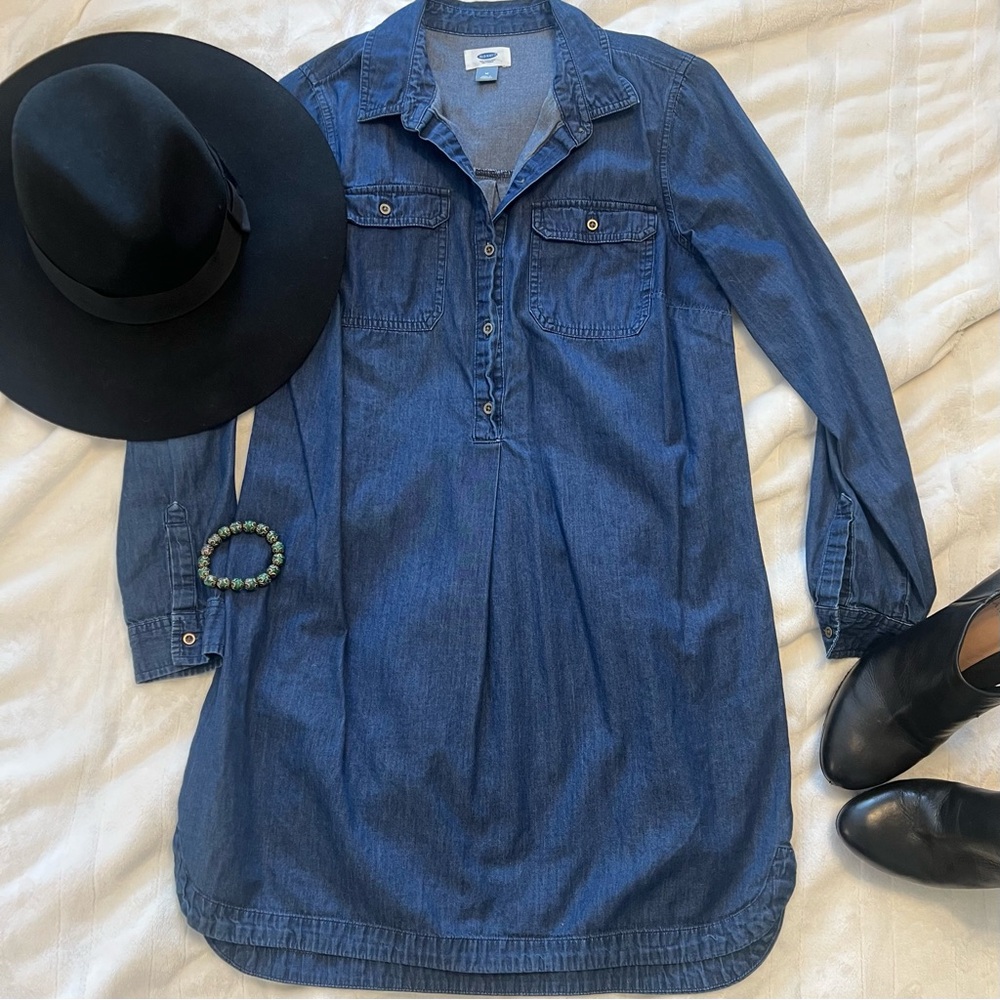 Old Navy Blue Long Sleeve Dress